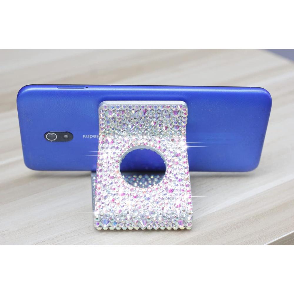 carchile s3 bling rhinestones crystal cell phone stands, phone holder for desk, phone desktop holder stand compatible with ip