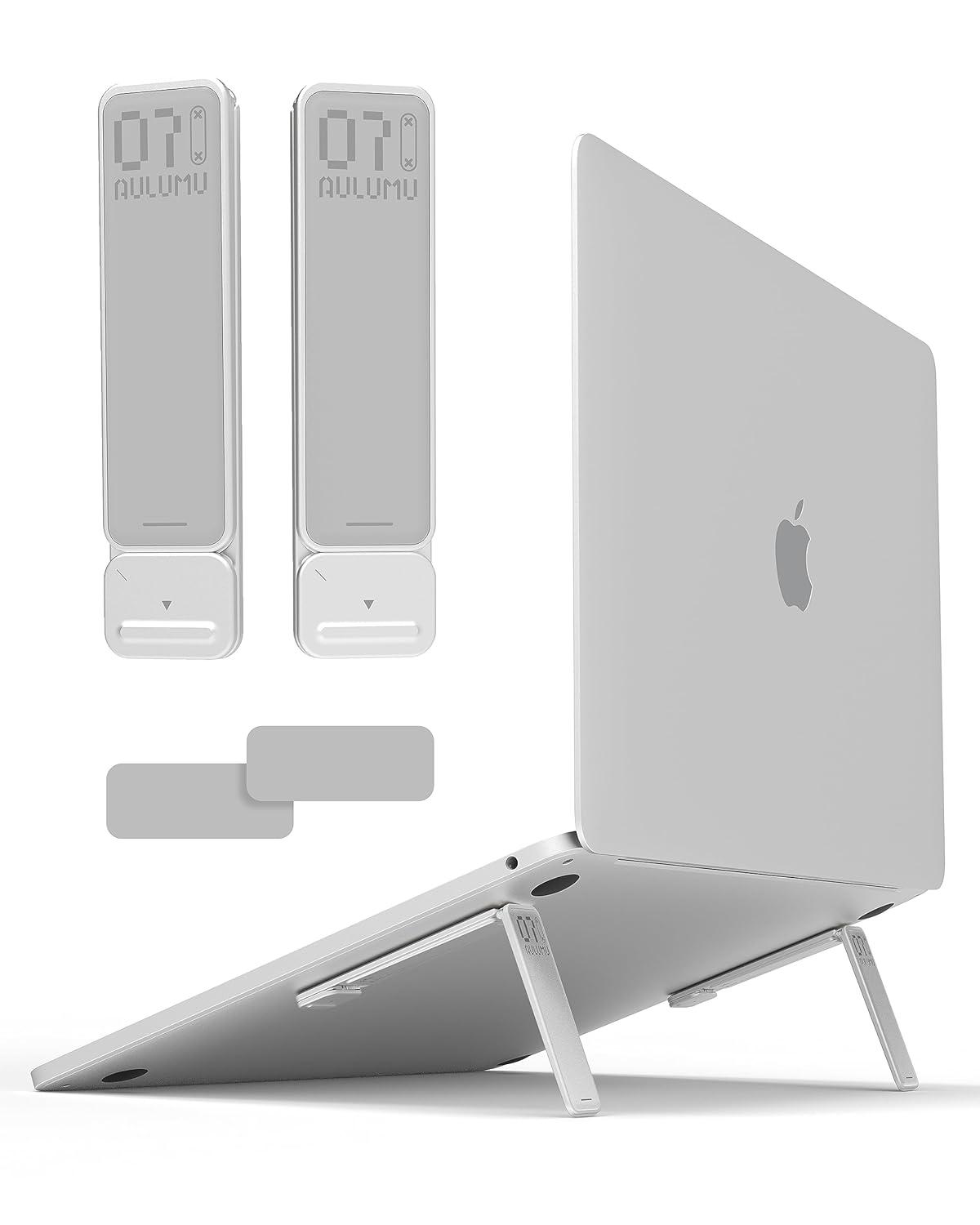 aulumu g07 pop up leg stand [business color scheme] super portable cooling laptop stand, ergonomic laptop riser lift for desk