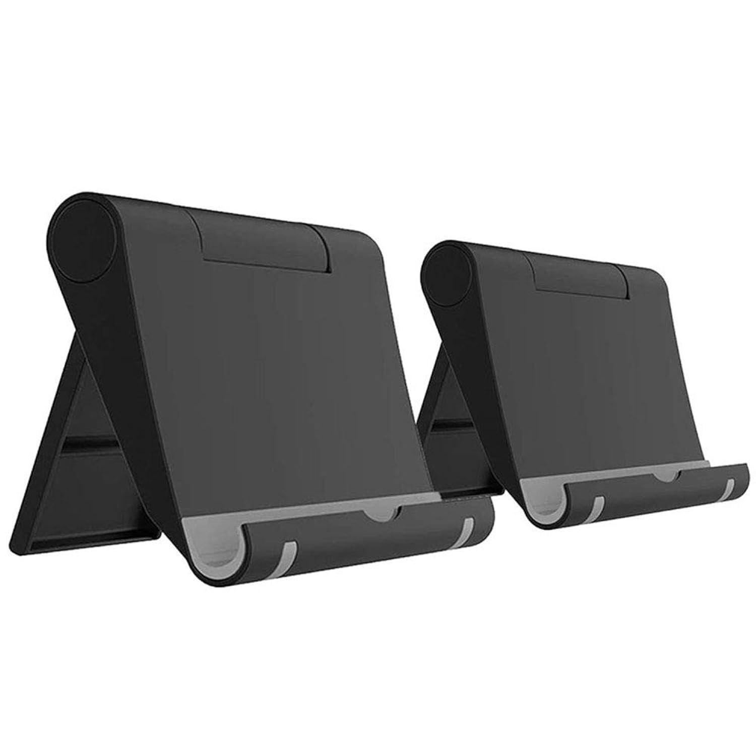 Basom cell phone stand for desk foldable, 2 pack desk phone holder stand for office kitchen travel, mobile phone stand for iphone s
