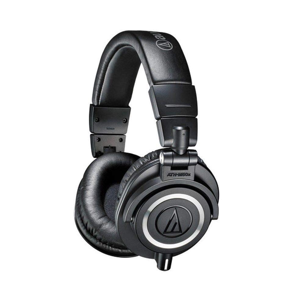 audio-technica ath-m50x professional monitor headphones + slappa full sized hardbody pro headphone case (sl-hp-07)