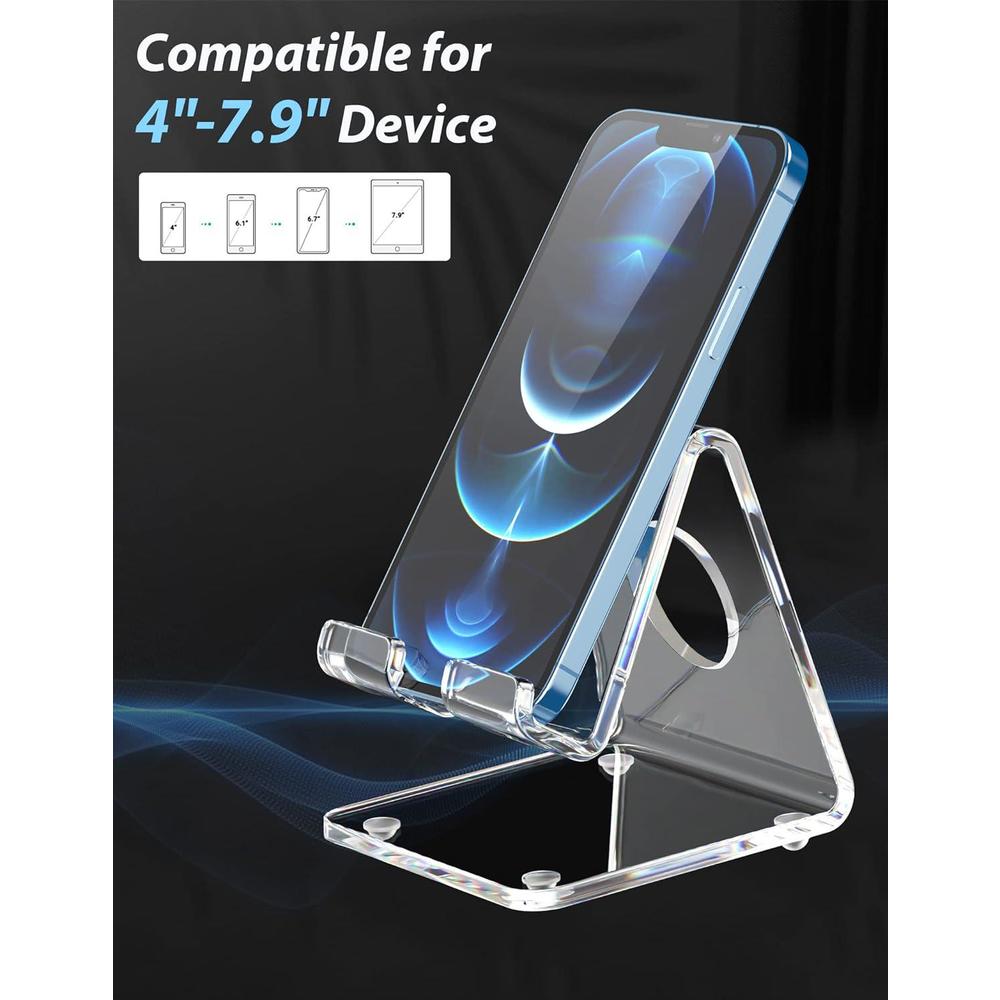 designcomfort acrylic cell phone stand , acrylic phone stand for desk,clear phone stand, dock, cradle, compatible with phone 