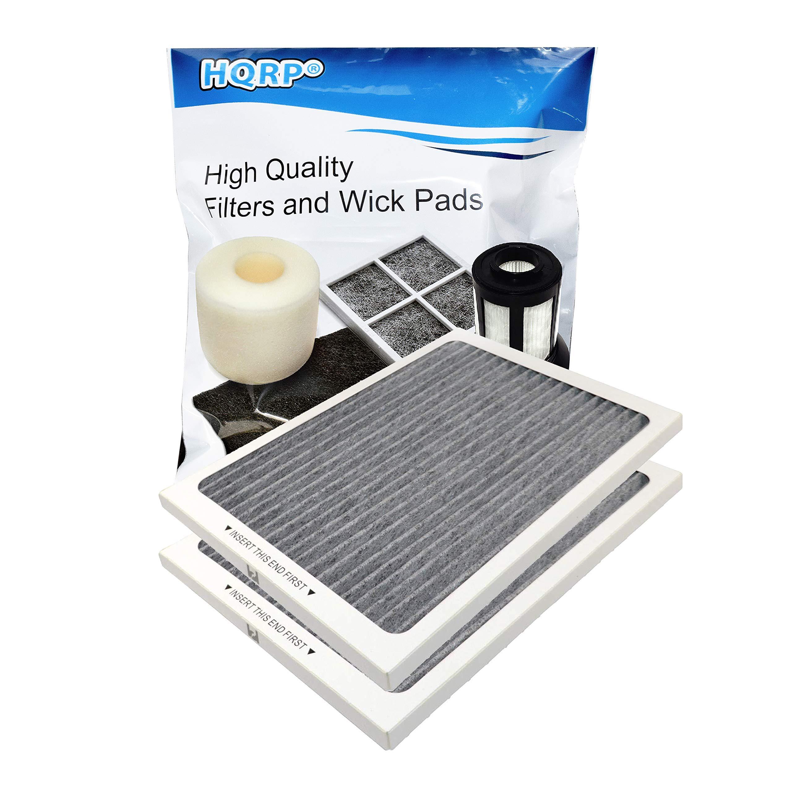 hqrp carbon air filter (2-pack) compatible with frigidaire gallery & professional series side-by-side/french door refrigerato
