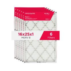 frigidaire pureair 16x25x1 merv 8 allergen electrostatic pleated air conditioner hvac ac furnace filters - 6 pack (exact dime