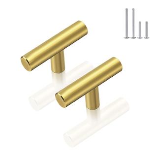 Probrico probrico (15pack gold cabinet knobs 2" overall length, modern t bar knobs single hole dresser pulls, euro style stainless ste Probrico probrico (15pack gold cabinet knobs 2" overall length, modern t bar knobs single hole dresser pulls, euro style stainless ste