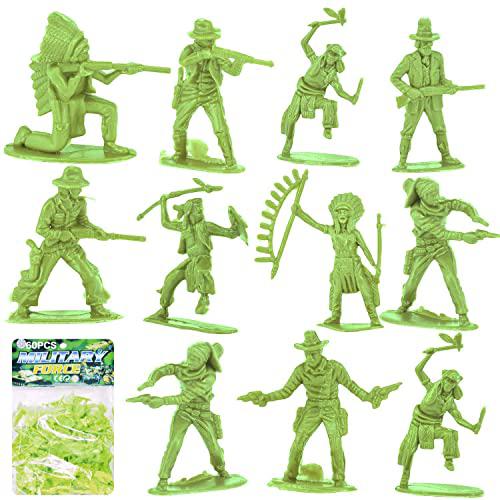 Lynkaye lynkaye 60 pcs various pose cowboy indian toy figunes for