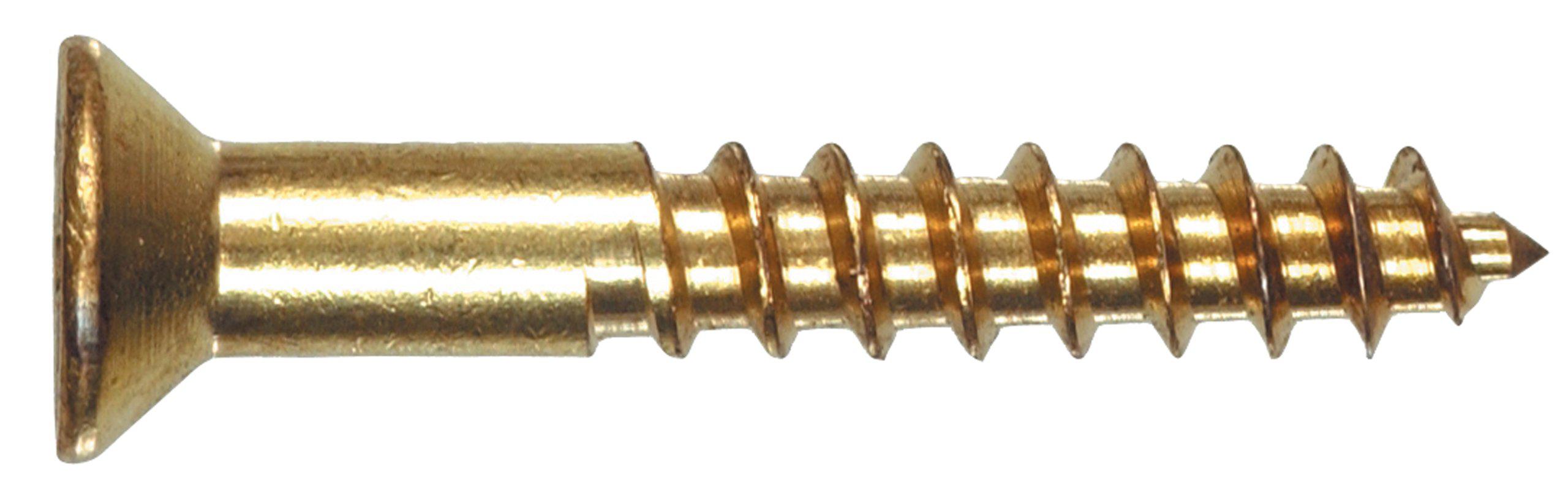 Hillman Group Brass Wood Screws - 20-Pack 10x1-1/4 Inch Round Head Slotted Screws