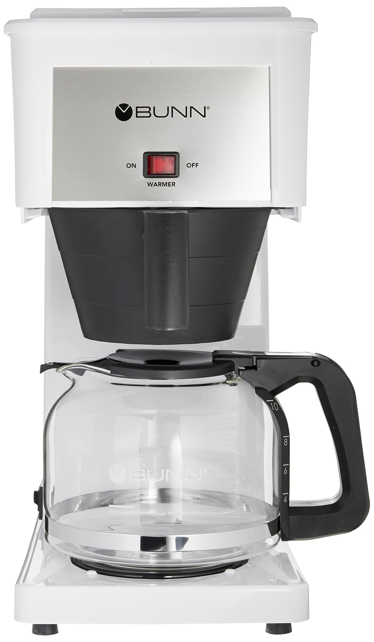 bunn grw velocity brew 10-cup home coffee brewer, white