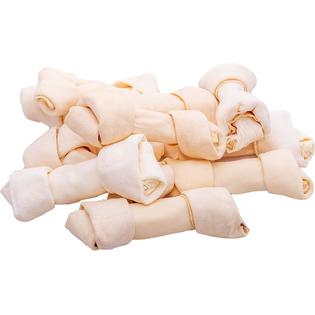 123 Treats Rawhide Bones 6-7 Inch - 10 Count, 100% Natural Beef Hide Chews