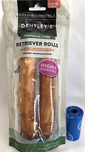 Dentley dently rawhide-free retriever rolls with real peanut