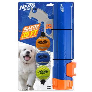 Nerf nerf dog 12in blaster w/o ball clip 2in squeak tennis balls