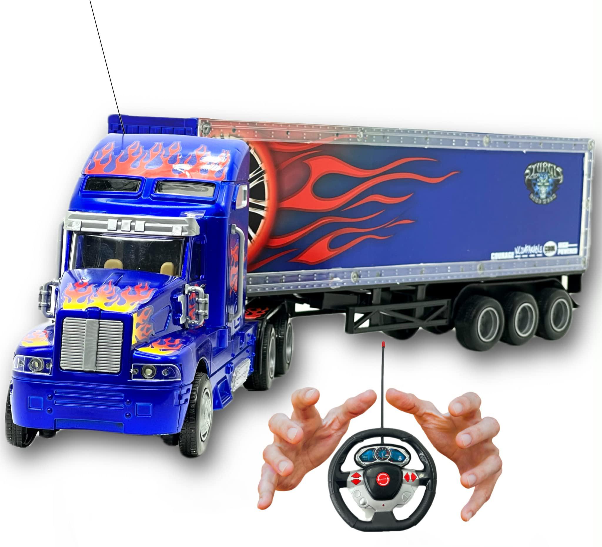 Big-Daddy big daddy new & improved remote control heavy duty tractor trailer  big rig with real turn the wheel action movements, lights