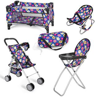 Car Seat Doll Stroller Baby Doll Crib High Chair Set Mega Baby