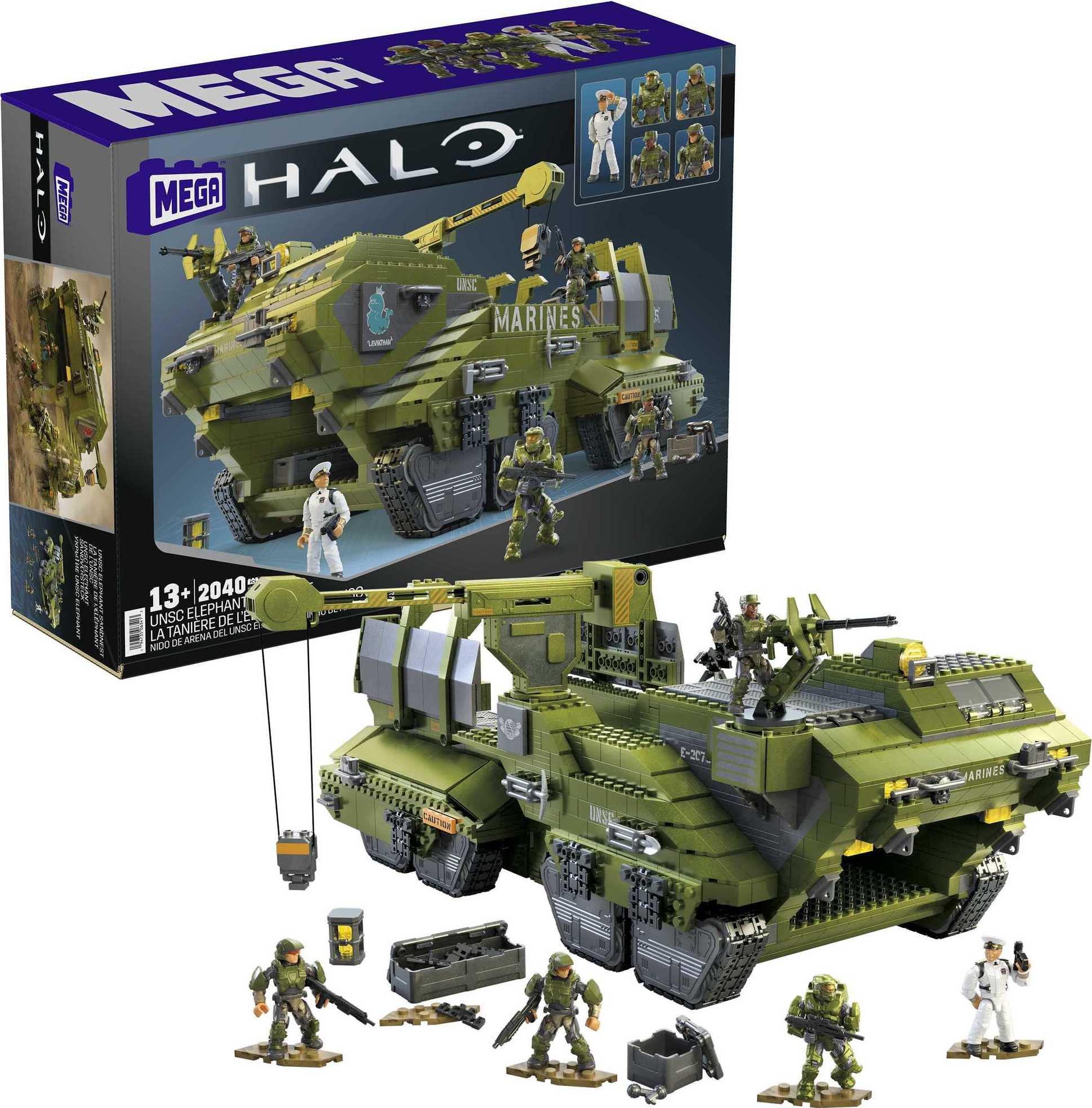 Mega mega halo infinite toys building set for kids, unsc elephant
