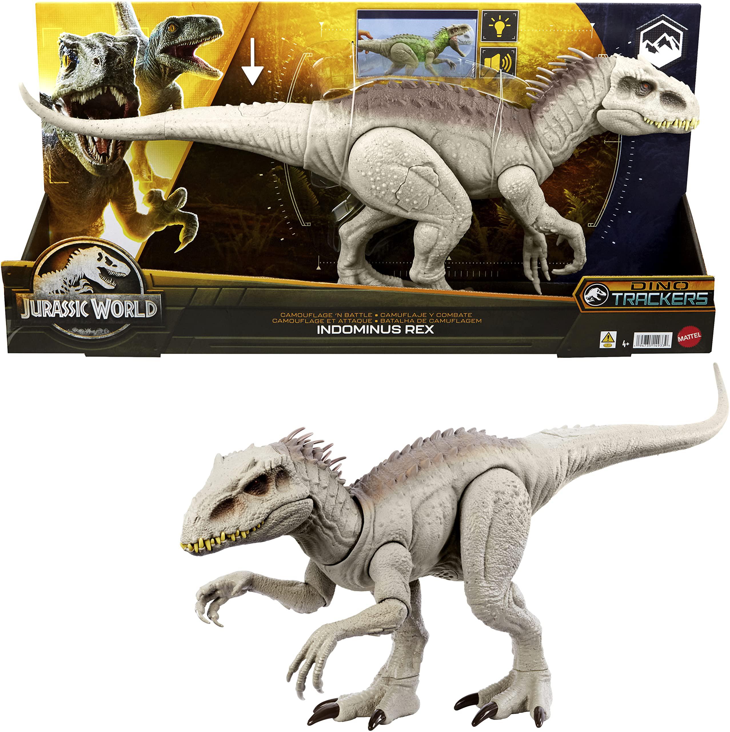 Mattel jurassic world indominus rex dinosaur toy with lights
