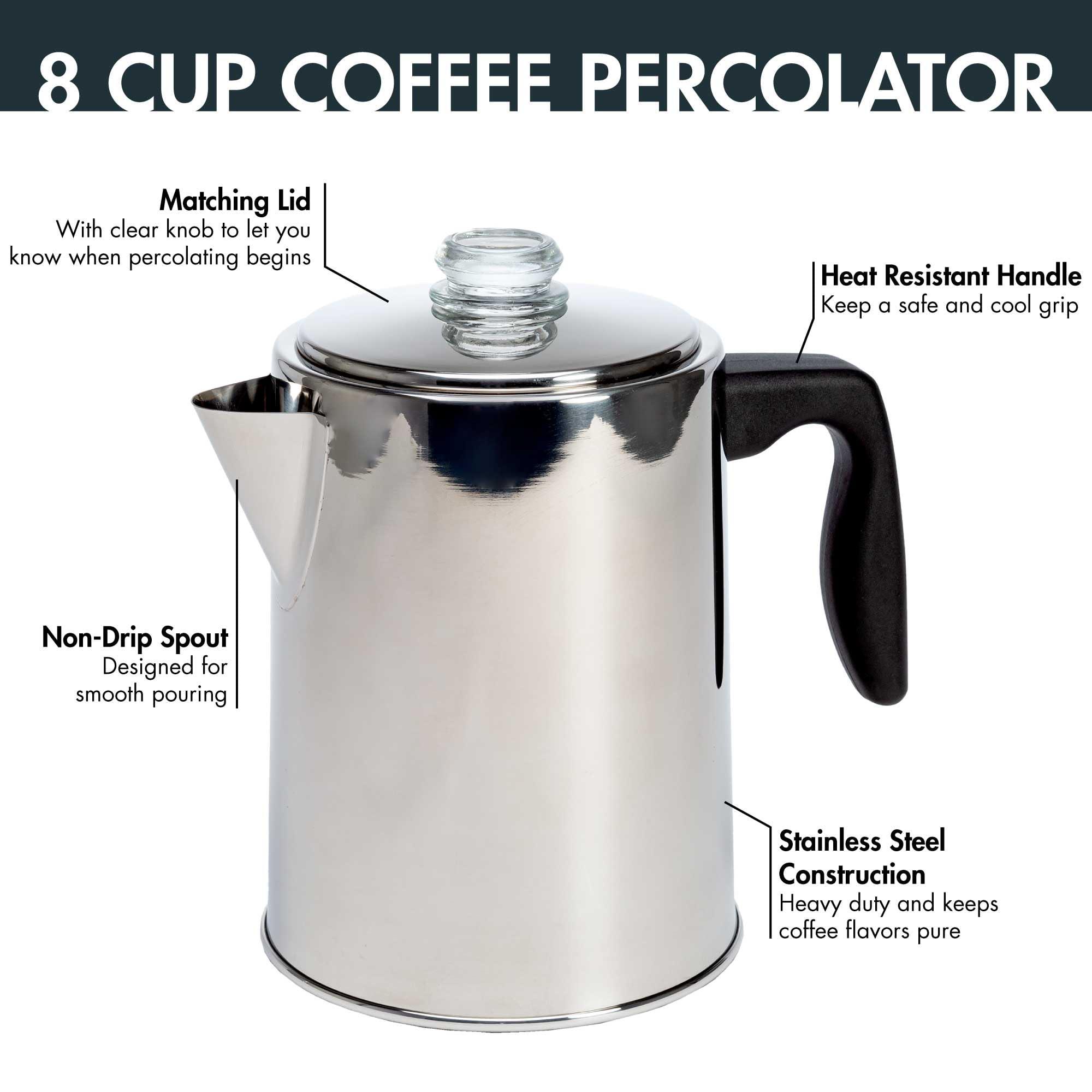 Glass Classic Coffee Percolator Pyrex Percolator One-All 8-Cup