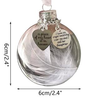 jjBOOM clear christmas memorial ornament feather ball, a piece of