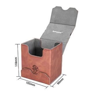 zoopin leather deck box with built-in spinning life counter, brown for mtg, yugioh,pokeman,tes legacy,munchkins ccg decks and zoopin leather deck box with built-in spinning life counter, brown for mtg, yugioh,pokeman,tes legacy,munchkins ccg decks and