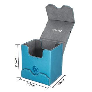 Zoopin Leather Deck Box with Built-in Spinning Life Counter, Cyan for MTG,Yugioh,Pokeman,TES Legacy,Munchkins CCG Decks and Also Small Tokens or Zoopin Leather Deck Box with Built-in Spinning Life Counter, Cyan for MTG,Yugioh,Pokeman,TES Legacy,Munchkins CCG Decks and Also Small Tokens or
