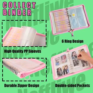 Neffliwe 4-pocket kpop photocard holder book with 30pcs inner pages 6 ring a5 photocard binder Neffliwe 4-pocket kpop photocard holder book with 30pcs inner pages 6 ring a5 photocard binder