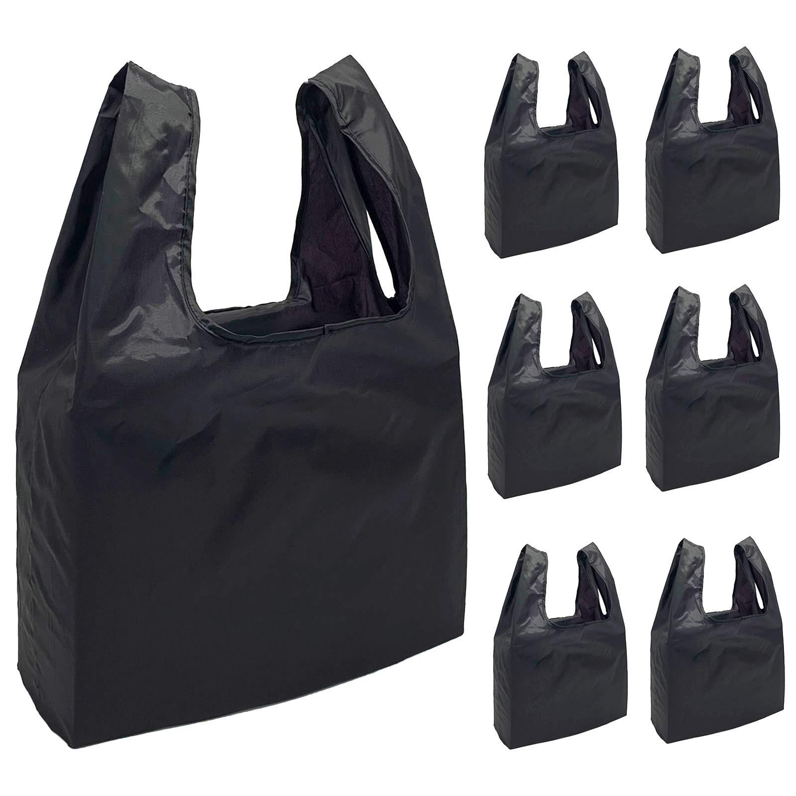 6 Pack Reusable Shopping Bags – Foldable, Waterproof Polyester Totes, Holds 22 Lbs, Machine Washable, Eco-Friendly