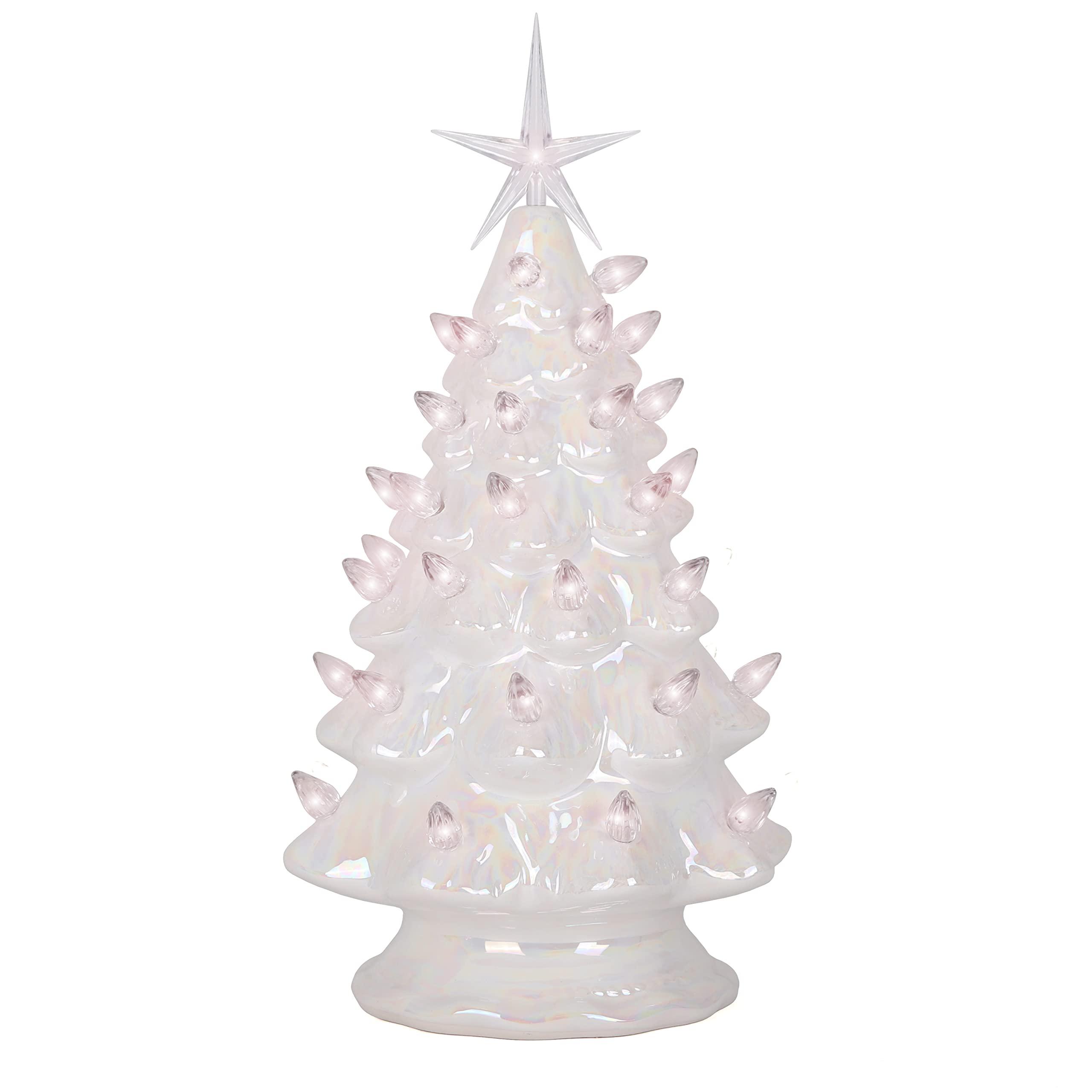 Milltown Merchants ceramic christmas tree - tabletop christmas tree with  lights - (11.5\, image size:2560x2560