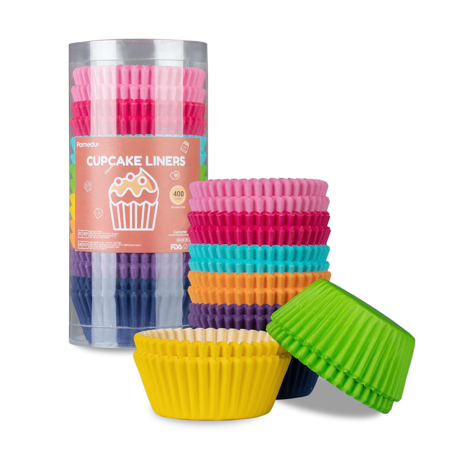 parmedu 400pcs paper cupcake liners standard size inches