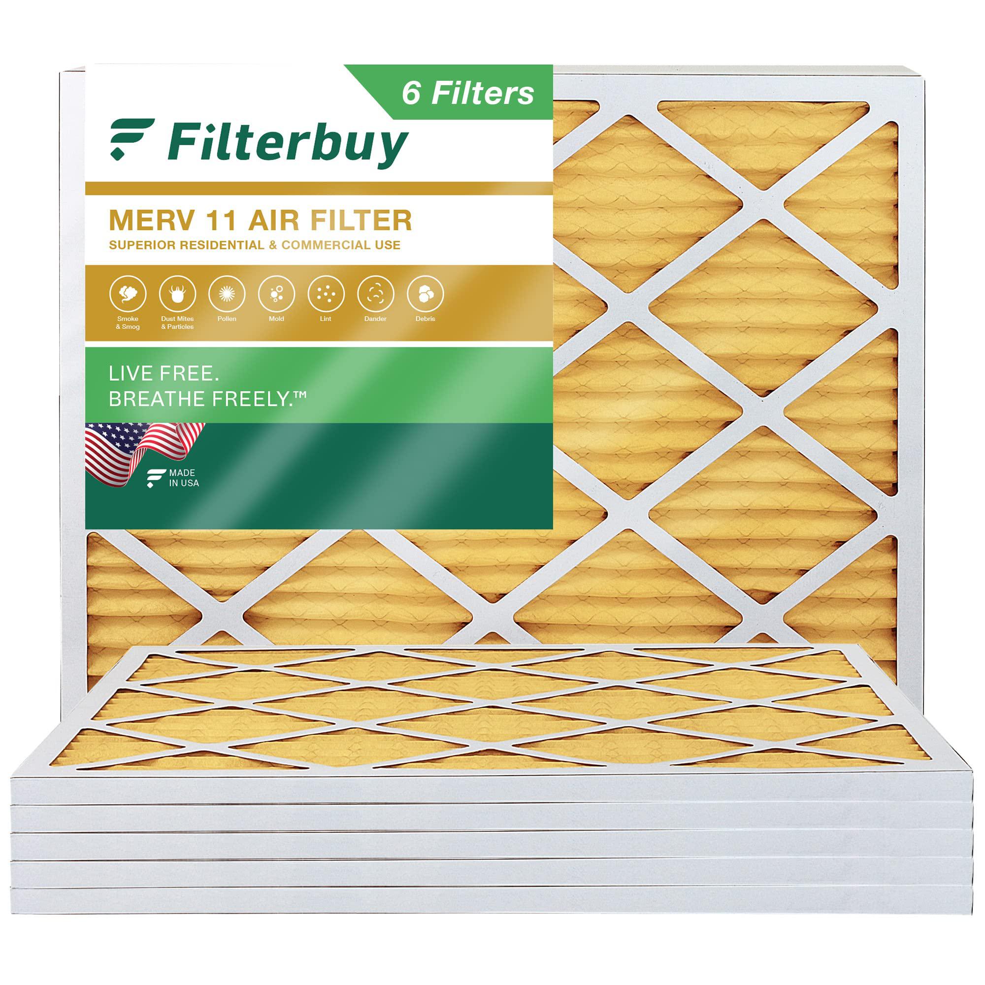Filterbuy 16x20x1 Air Filter MERV 8 (Allergen Odor Eliminator), Pleated