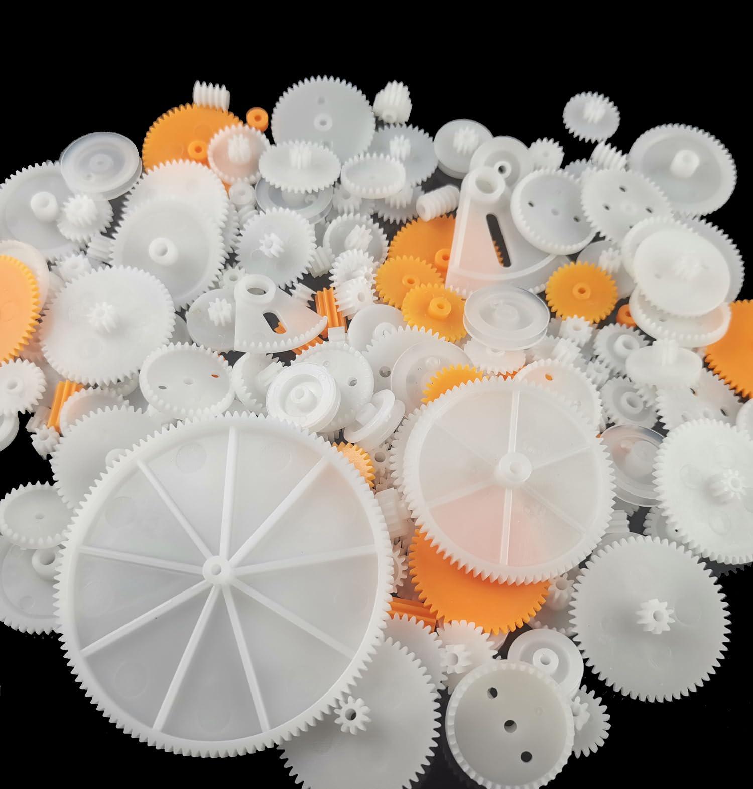 Delinx 200pcs mold plastic motor gears small set plastic crown