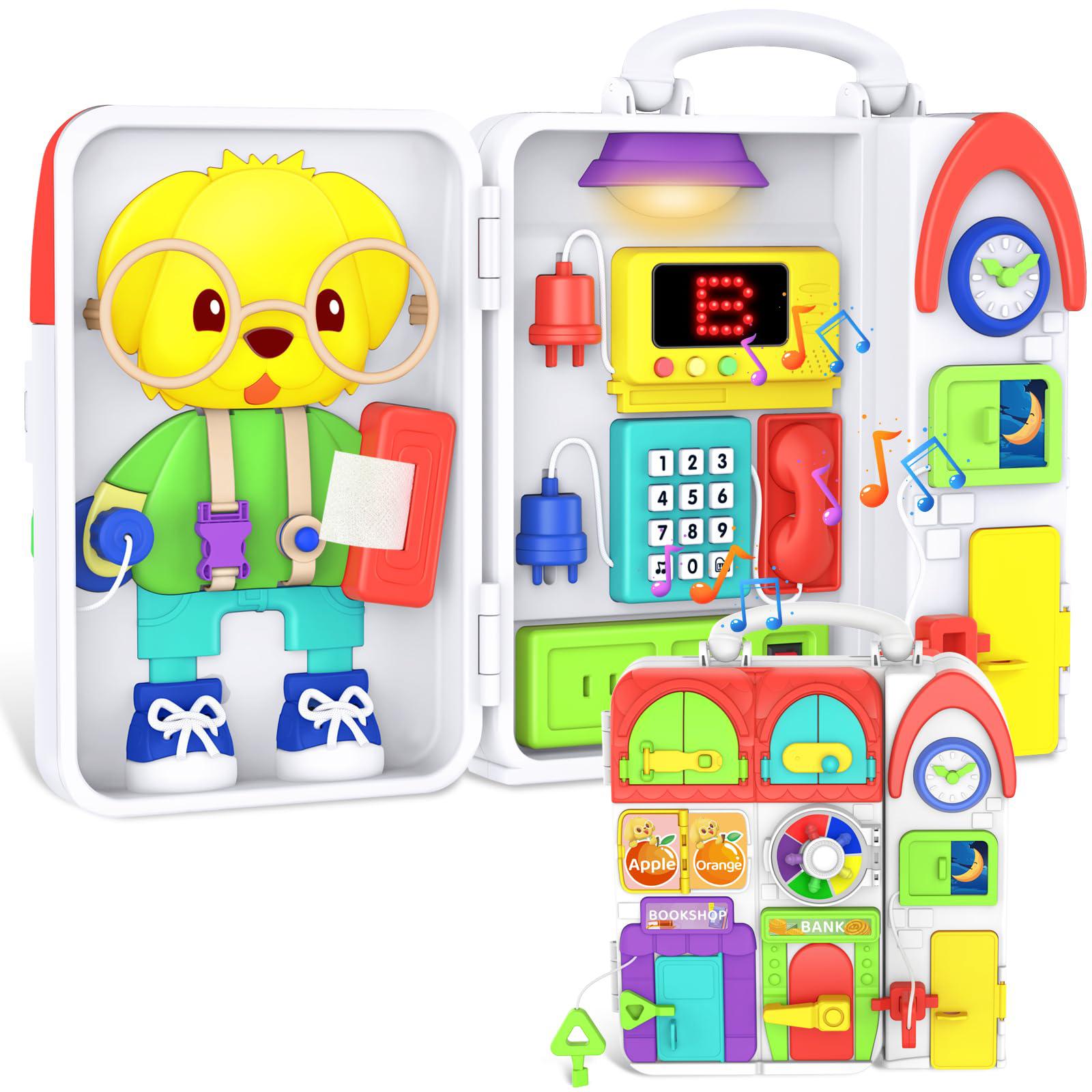 Buckle Toys Bullet Racecar Stuffed Animal - Montessori Sensory Toy For Toddlers 1-3, Fine Motor Skills, Shapes & Colors, Travel Toy With Storage Pocket