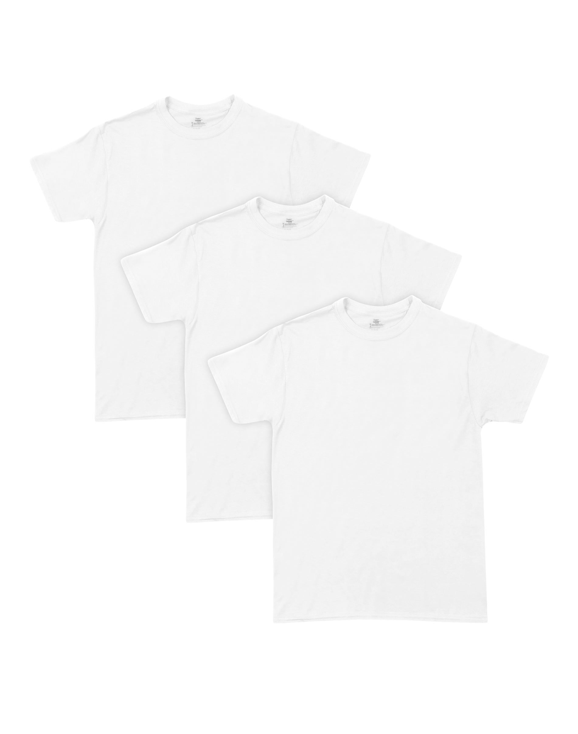 Hanes Mens Comfort Fit White Crew Undershirt 3-Pack