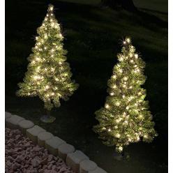 Paragon America Small Christmas Tree Mini Lighted Outdoor Pathway Christmas LED Lights Set of 2