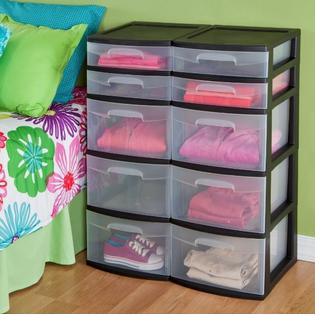 Sterilite 5 Drawer Storage Tower Set Of 2 Home Organization Cart