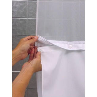 Hookless Rbh40bbs01 Polyester Snap In Shower Curtain Liner