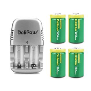 Delipow Iorman 4pcs 3v 800mah Cr2 Rechargeable Lithium Battery With Charger Adapter