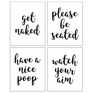 Damdekoli Funny Bathroom Wall Decor Prints 8x10 Set Of 4 Art