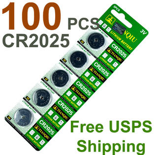 Tianqiu 100 Pcs Tianqiu Cr2025 Lithium Battery 3v Button Cell Batteries Us