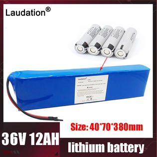 Laudation 36v 12ah Li Ion Battery Built In Samsung For 500w E Bike Electric With 15a Bms