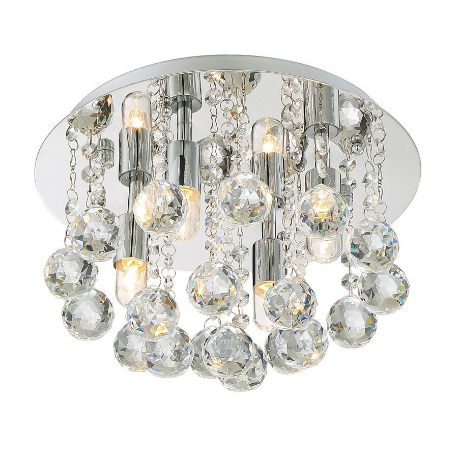 Style Selections 11 75 In Polished Chrome Modern Contemporary Flush Mount Light