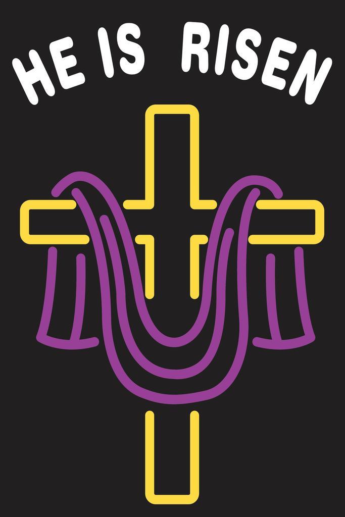 Decor Logistics He Is Risen With Cross And Shroud Art Print Poster 24x36 Inch