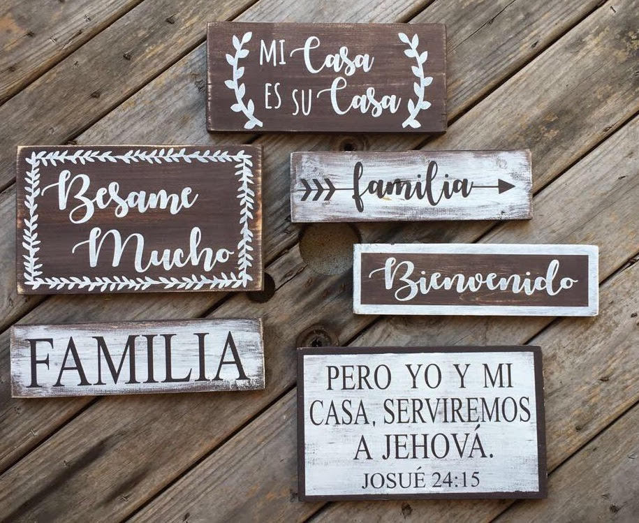 Handmade Small La Cocina Wood Sign Spanish Kitchen Sign Mexican