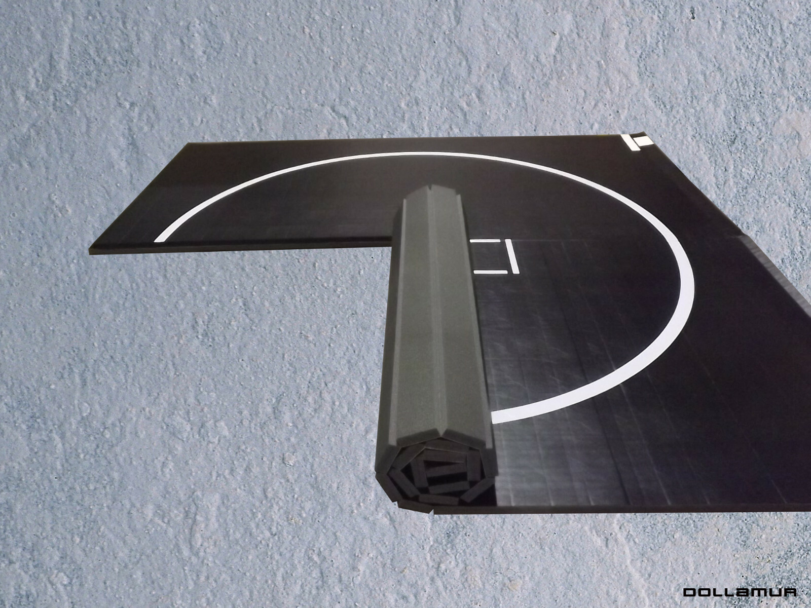 Dollamur 10 X10 X1 25 Dollamur Flexi Roll Mma Wrestling Mat Black W Circle