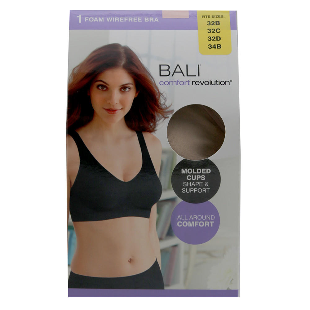 New Hanes Bali Comfort Flex Fit Revolution Foam Wirefree Bra Cups