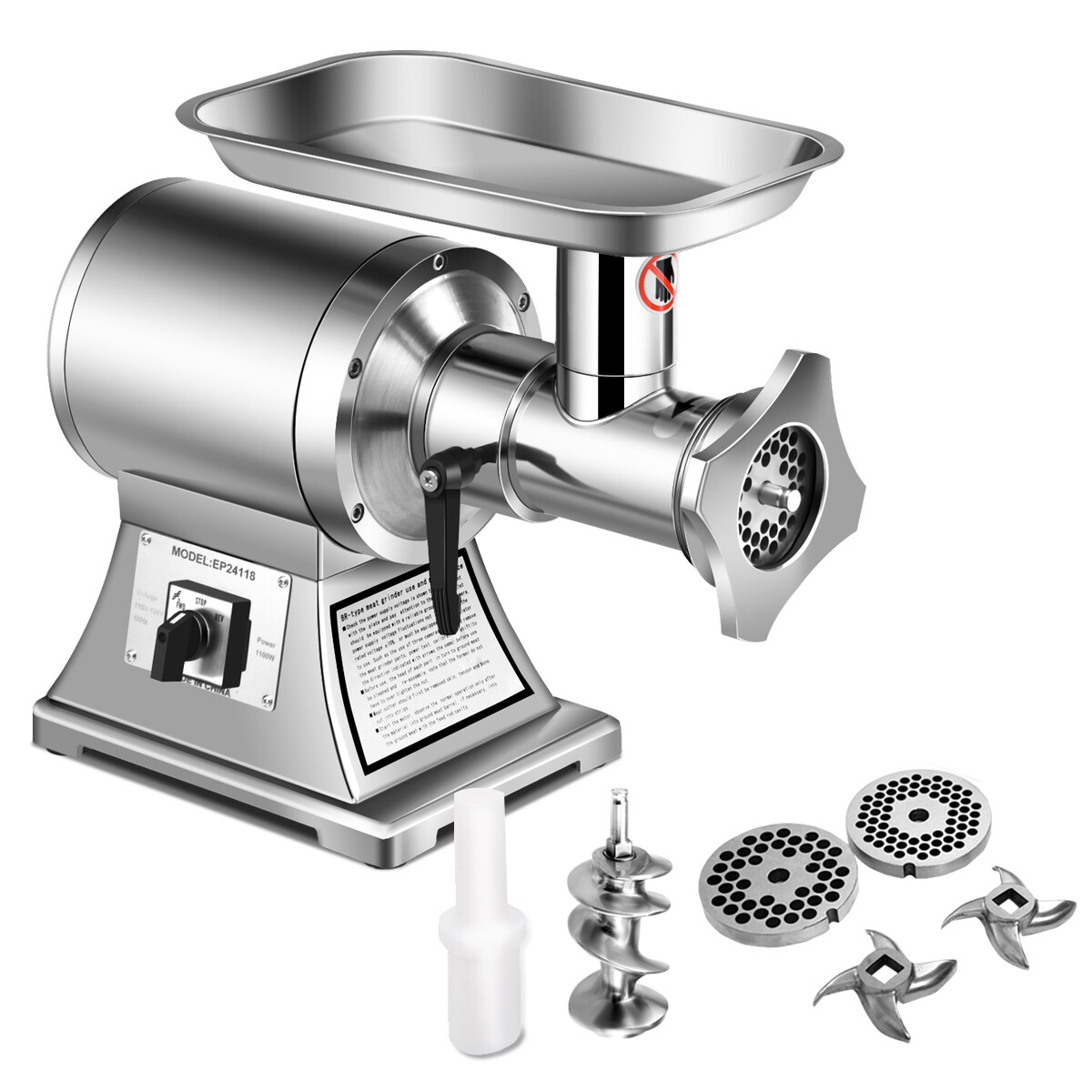 Costway 1.5HP Stainless Steel Meat Grinder Home Kitchen Commercial