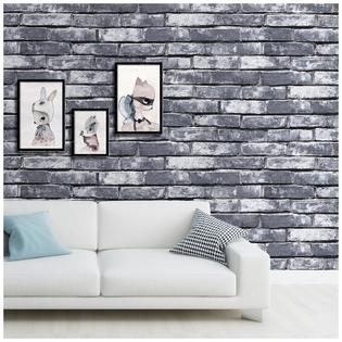 Haokhome Wallpaper 10m 3d Vintage Textured Faux Brick Wallpaper
