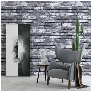 Haokhome Wallpaper 10m 3d Vintage Textured Faux Brick Wallpaper