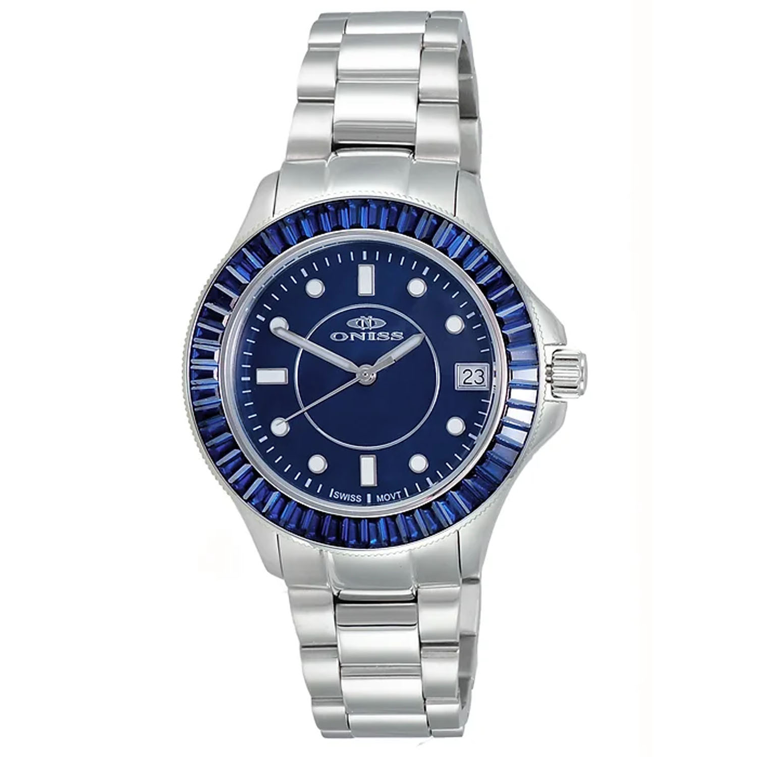 Oniss Women's Crown Blue Dial Watch - ON7323-10LBU