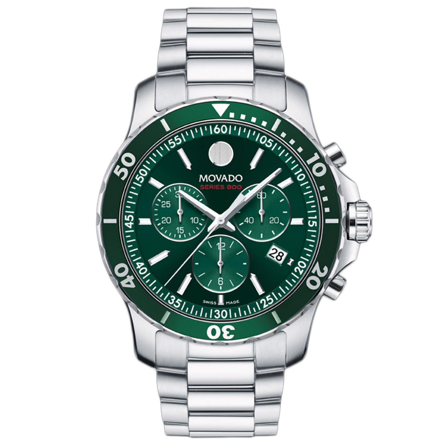 Movado Men's Series 800 Green Dial Watch - 2600179