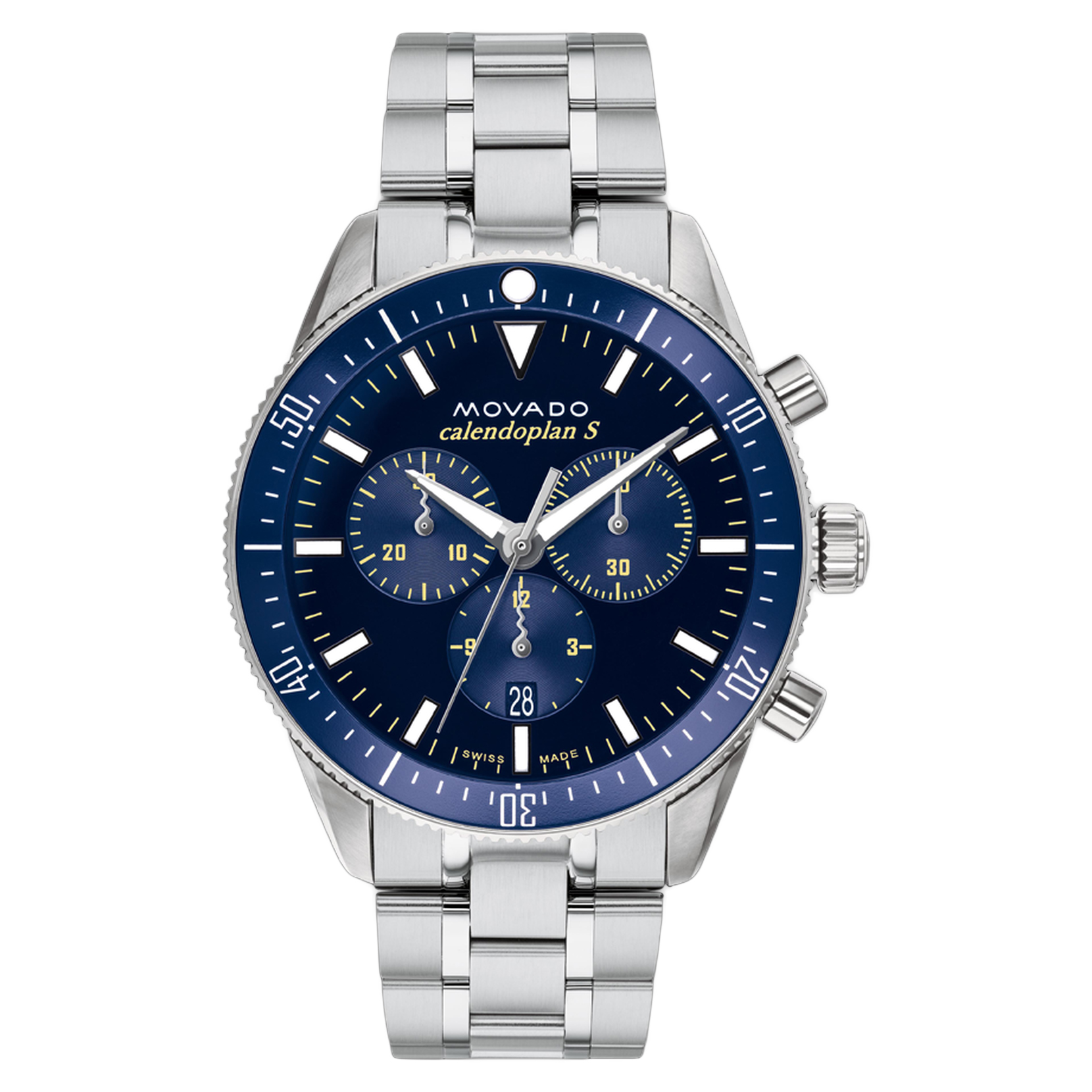 Movado Men's Calendoplan Blue Dial Watch - 3650124