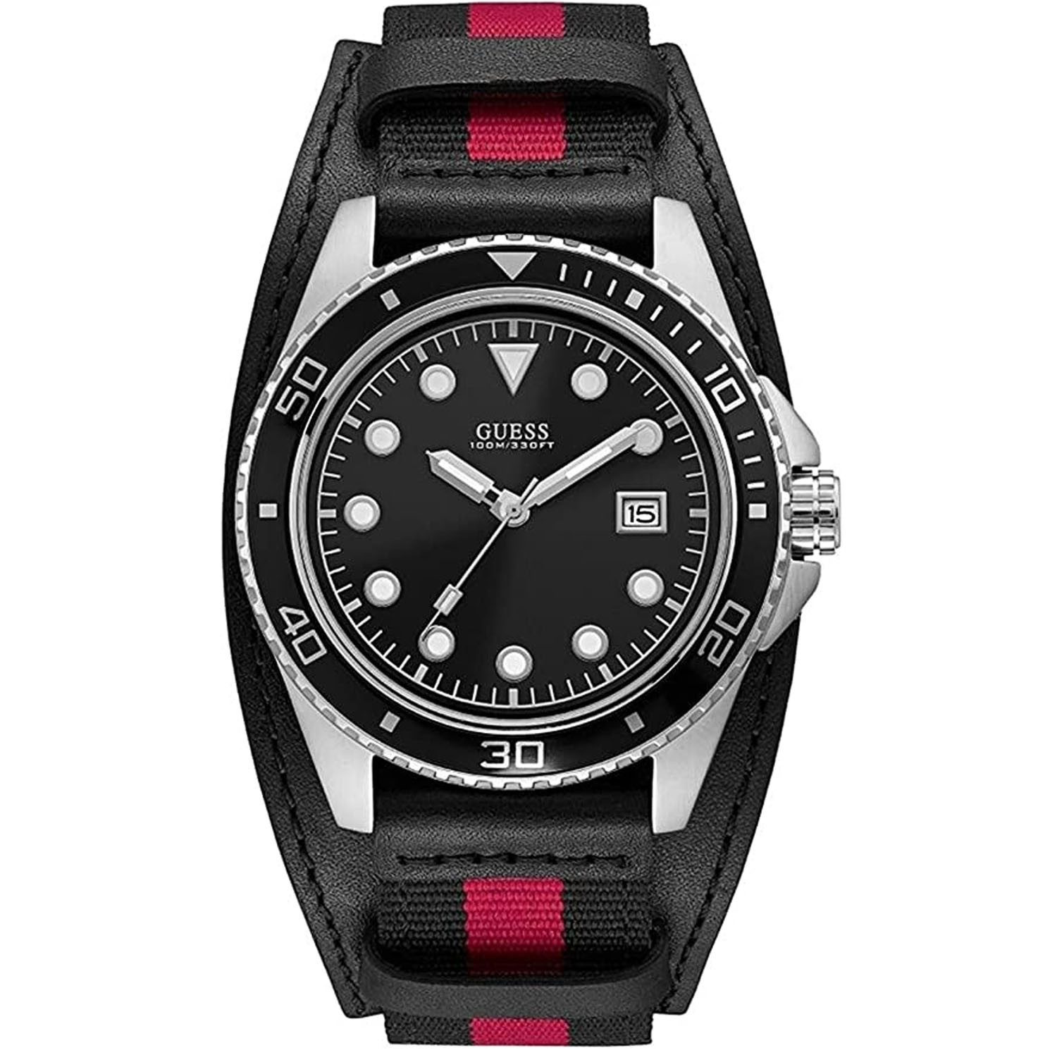 Guess Men's Classic Black Dial Watch - W1051G1