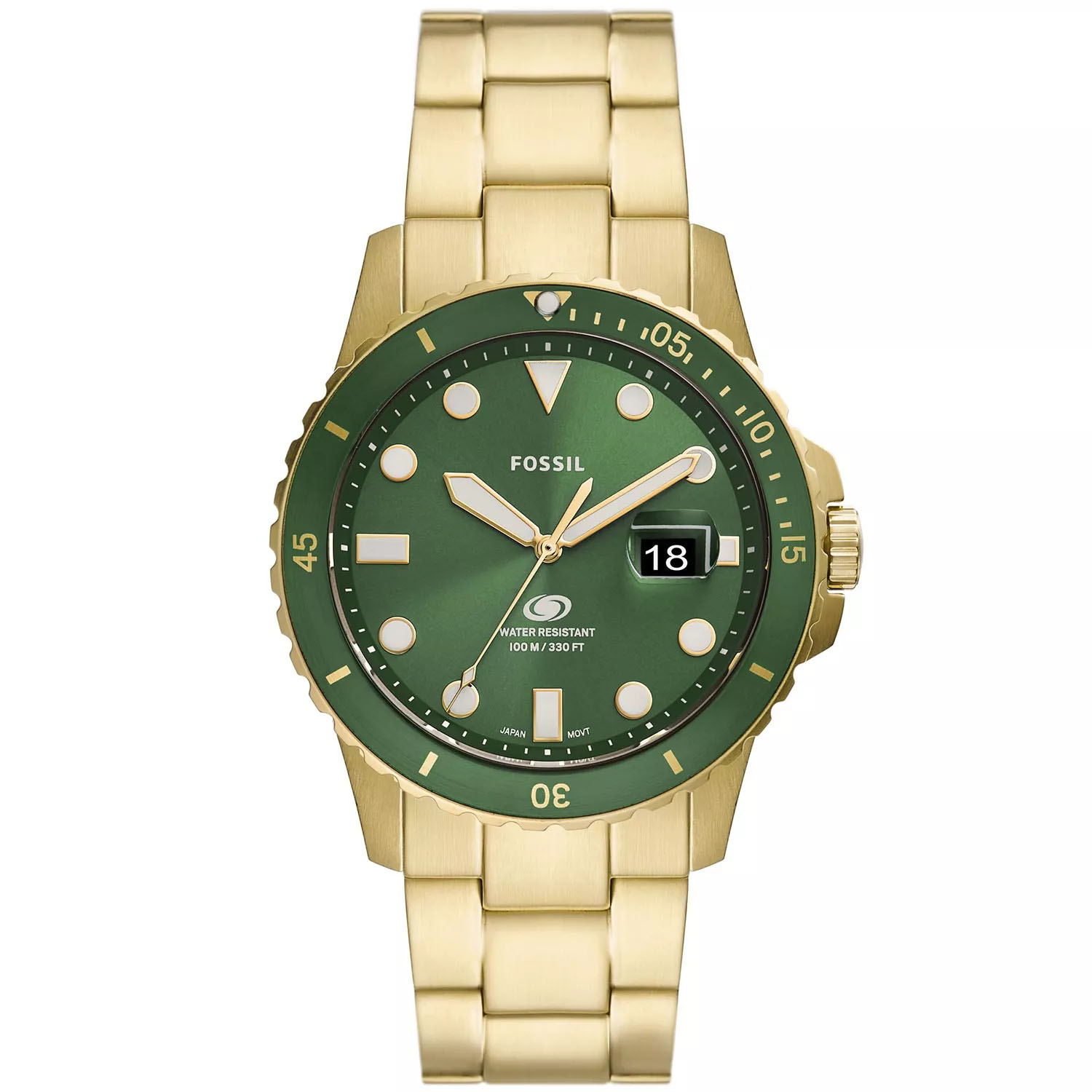 Fossil Men's Blue Dive Green Dial Watch - FS5950